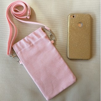 Bolso para teléfono rosa